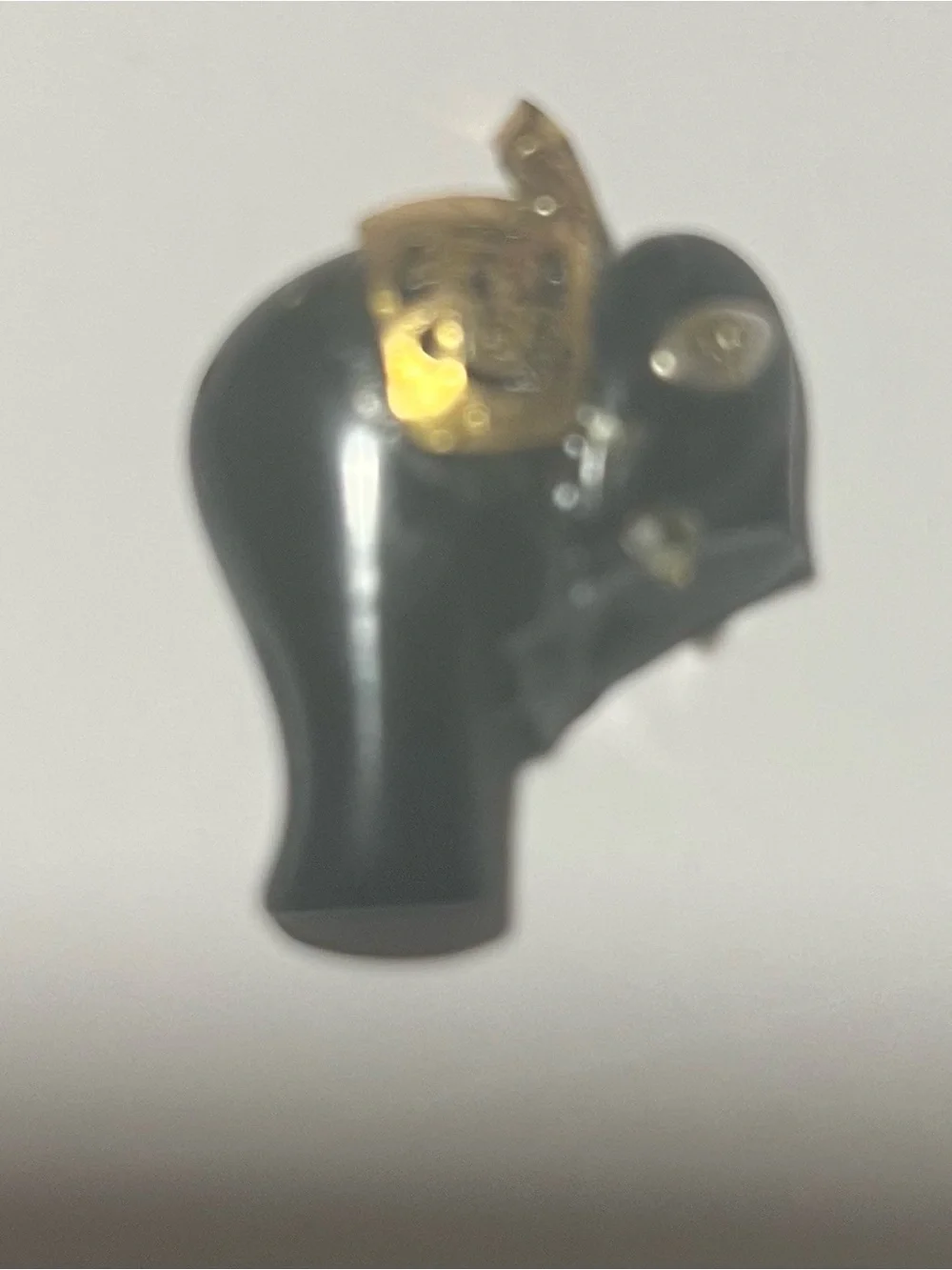 Solid 14k onyx elephant pendant